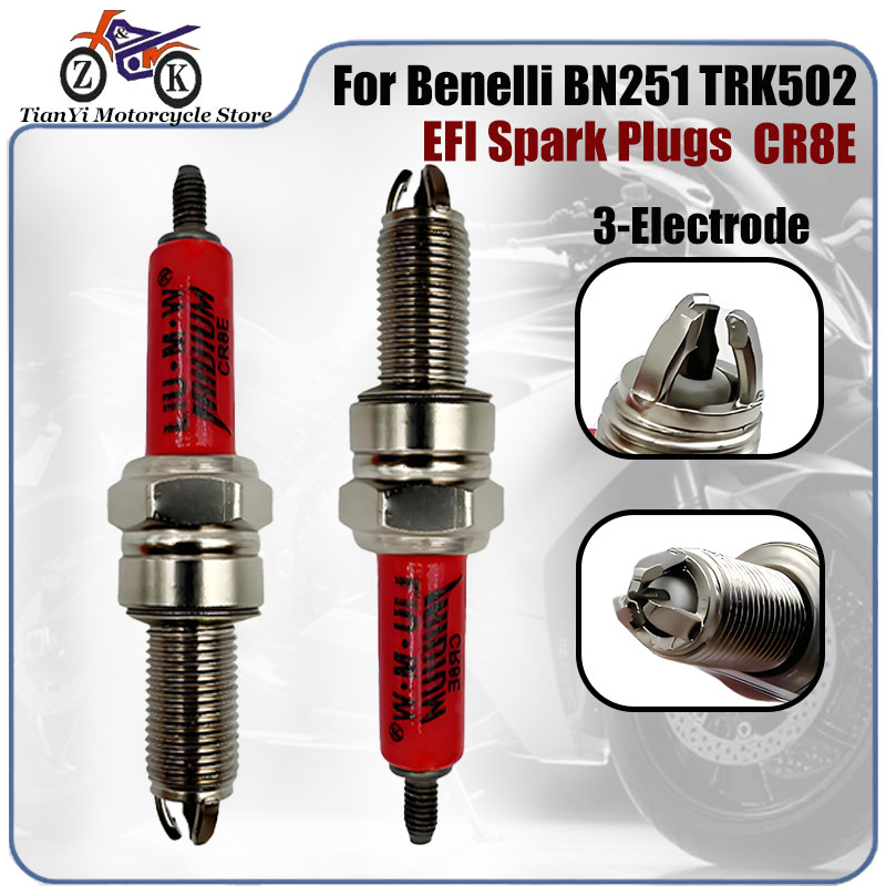 Motorcycle Spark Plug - 1PCS CR8E 3-Electrode EFI Motorcycle Lridium